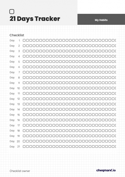 21 Days Habit Tracker