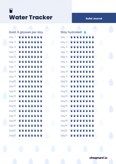 Water Tracker Bullet Journal