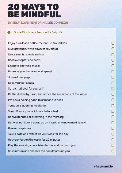 Mindfulness Checklist