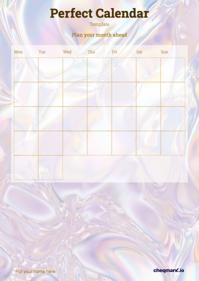 Perfect Calendar Template