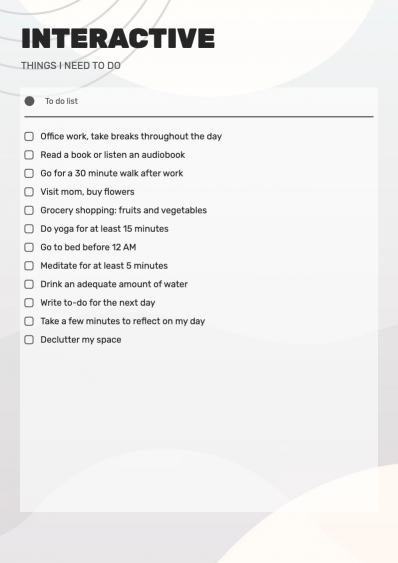 Interactive Checklist