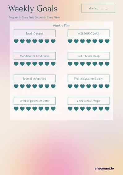 Weekly Goals Checklist