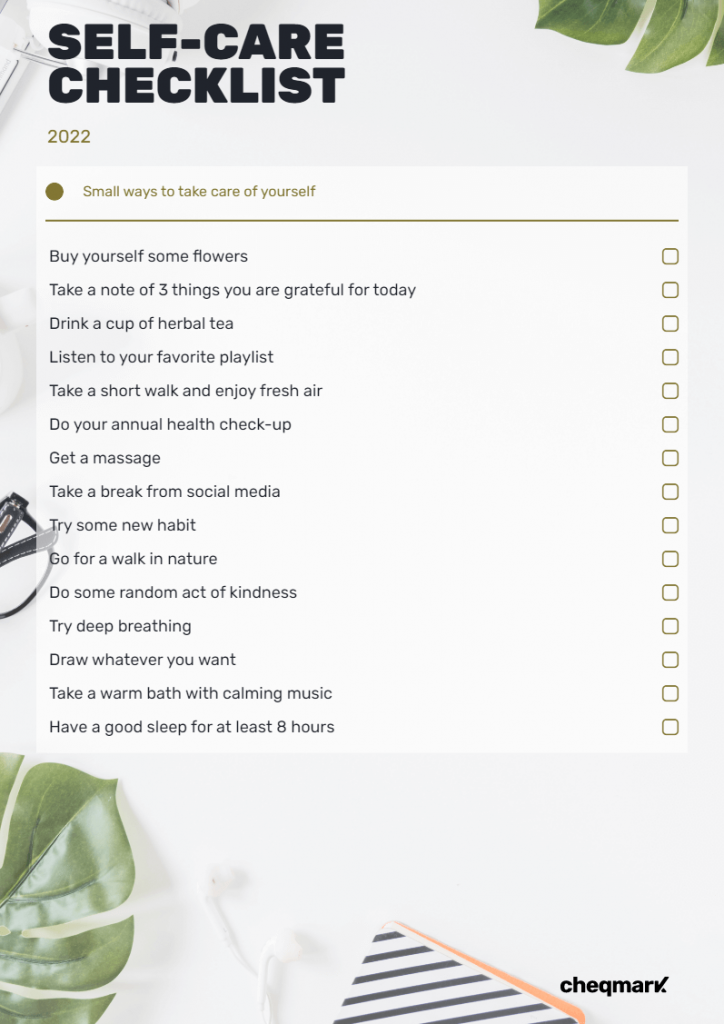 selfcare checklist